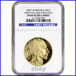 2007 W American Gold Buffalo Proof 1 oz $50 NGC PF69 UCAM Early Releases