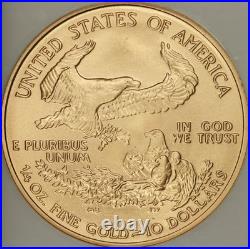 2008-W $10 Burnished Quarter Ounce Gold Eagle NGC MS70