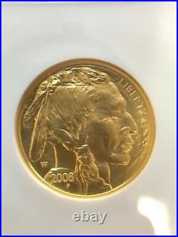 2008-W $25 Gold Buffalo Half 1/2 Ounce MS 69 NGC, Key Date Low Mintage Coin