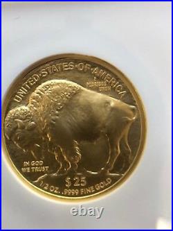 2008-W $25 Gold Buffalo Half 1/2 Ounce MS 69 NGC, Key Date Low Mintage Coin