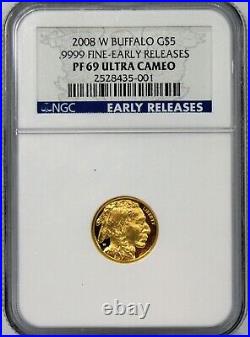 2008 W $5 Proof Gold Buffalo NGC Certified PF69 Ultra Cameo