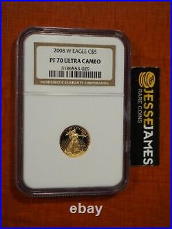 2008 W $5 Proof Gold Eagle Ngc Pf70 Ultra Cameo Classic Brown Label