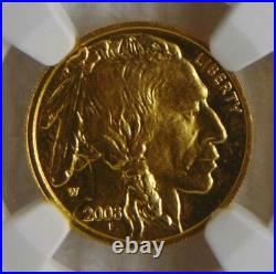 2008 W American Gold Buffalo $5 1/10oz Coin, NGC PF69 ULTRA CAMEO, NICE