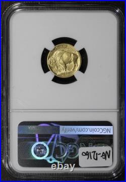 2008-W (MS70) 1/10th oz Gold American Buffalo G$5 NGC. 9999 Fine 1