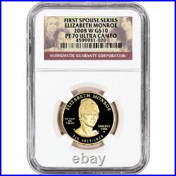 2008-W US First Spouse Gold 1/2 oz Proof $10 Elizabeth Monroe NGC PF70
