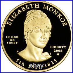 2008-W US First Spouse Gold 1/2 oz Proof $10 Elizabeth Monroe NGC PF70