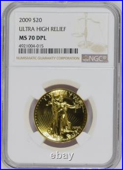 2009 $20 Gold UHR Double Eagle DEEP PROOF LIKE! MS70DPL NGC Coin Only 152 RARE