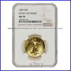 2009 $20 Ultra High Relief Gold Double Eagle NGC MS70 American UHR Modern Issue