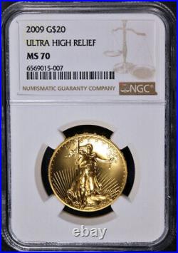 2009 $20 Ultra High Relief Gold Double Eagle NGC MS70 STOCK