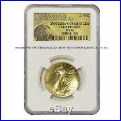 2009 $20 Ultra High Relief NGC MS70 Early Release Gold Double Eagle UHR coin