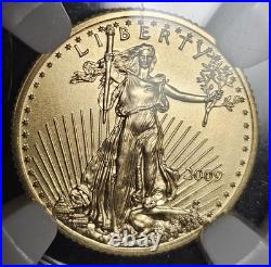2009 $5 1/10oz Gold American Eagle MS70 NGC Early Releases Blue Label