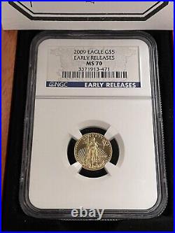 2009 $5 American Gold Eagle NGC Early Releases MS70