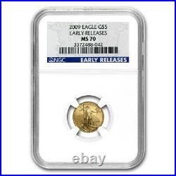 2009 $5 Gold American Eagle? Ngc Ms-70? 1/10 Early Release Er Unc Oi? Trusted