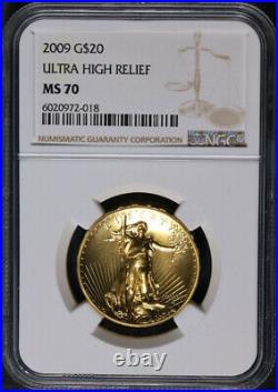 2009 Gold Ultra High Relief $20 NGC MS70 Brown Label STOCK