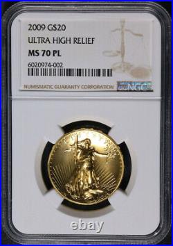 2009 Gold Ultra High Relief $20 NGC MS70 PL Brown Label STOCK