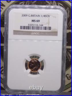 2009 Great Britain 1/4 Sovereign GOLD Coin (. 059 AGW) NGC MS69 #144 ECC&C, Inc