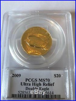 2009 MMIX Ultra High Relief Gold $20 Double Eagle Ngc Ms 70