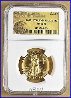 2009 Saint Gaudens Ultra High Relief $20 Gold NGC MS69PL