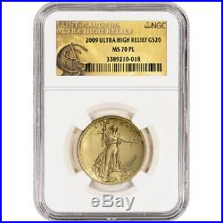 2009 US Gold $20 Ultra High Relief Double Eagle NGC MS70 PL UHR Label