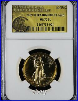 2009 Ultra High Relief $20 Gold NGC MS70 PL UHR Double Eagle Gold St Gaudens