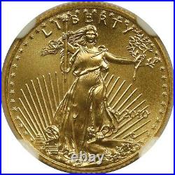 2010 Gold Eagle $5 NGC MS 69 Tenth-Ounce 1/10 oz Fine Gold