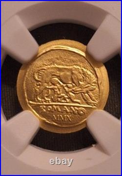 2010 Palau G$1 Romulus Remus Restrike NGC MS 70 Gold Coin