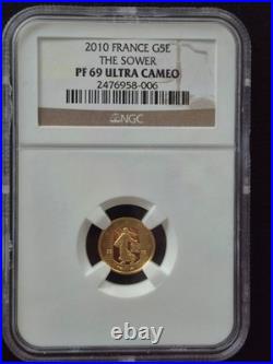 2010 Pf69 Ultra Cameo. 999 Gold France G5e The Sower
