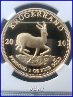 2010 South Africa 1 oz Proof Gold Krugerrand NGC PF 70 Ultra Cameo UCAM PERFECT