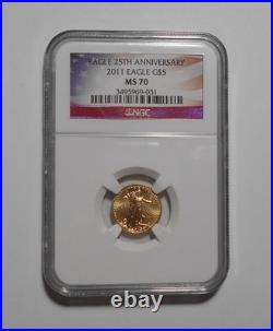 2011 $5 Gold Eagle? NGC MS70 25th Anniversary