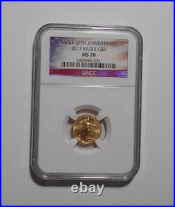 2011 $5 Gold Eagle? NGC MS70 25th Anniversary