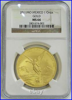 2011 Mo Gold Mexico 1 Oz Onza Libertad Winged Victory Coin Ngc Mint State 66