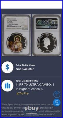 2011 NIUE S$2 The Evangelists St Mark Gold Gilt NGC Color PF70UC 1 of 1 Spotless