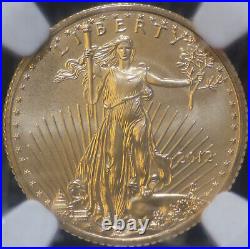 2012 $5 1/10 Oz GOLD American Eagle NGC MS70 First Releases