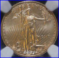 2012 $5 1/10 Oz GOLD American Eagle NGC MS70 First Releases