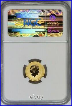 2012 NGC Australia $5 1/10 oz Gold Kangaroo MS70 ER Flag Label
