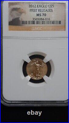 2012 Ngc Ms70 $5 Gold Eagle. First Releases