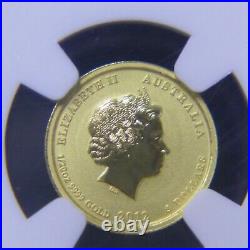 2012 P Australia Lunar Dragon 1/20 oz $5.9999 Gold Coin, NGC MS-70
