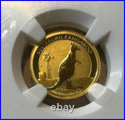 2012 P Gold Australia Kangaroo Early Releases Ngc Ms 70 999 1/10 Oz 15$ Coin