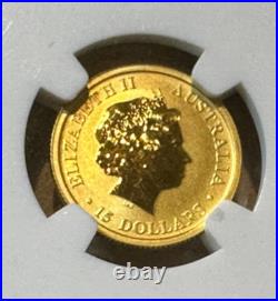 2012 P Gold Australia Kangaroo Early Releases Ngc Ms 70 999 1/10 Oz 15$ Coin