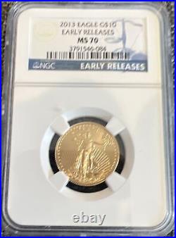 2013 $10 Gold American Eagle NGC MS70 1/4 OUNCE EARLY RELEASE