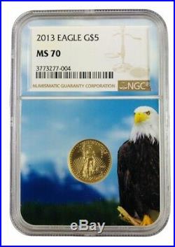 2013 $5 Gold Eagle NGC MS70 Eagle Core Brown Label