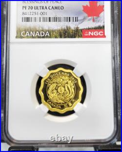 2013 Canada Gold 150 Dollars Blessings Of Peace Ngc Pf 70 Ultra Cameo 886 Minted