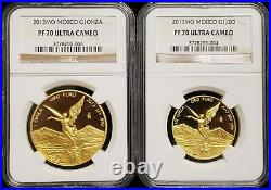 2013 Mexico Mexican 5 Coin Proof Gold Libertad Set NGC PF70 Ultra Cameo withCOA LE
