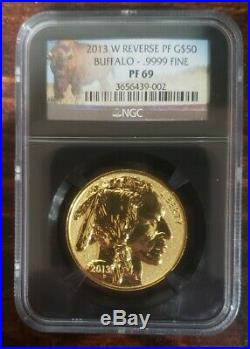 2013 W $50 1oz Reverse Proof American Gold Buffalo PF69 NGC Buffalo Label. 999