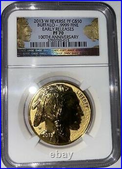 2013 W Gold American Buffalo G$50 Reverse Proof NGC Early Releases PF70