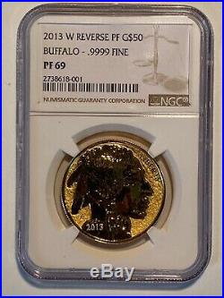 2013 W Reverse Proof $50 Gold Buffalo NGC PF69