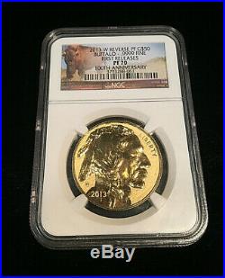 2013 W Reverse Proof Gold Buffalo Ngc Pf70 First Releases 100th Anniversary