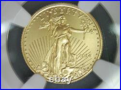 2014 $5 American Gold Eagle Early Releases NGC MS-70 Pristine No Toning