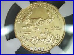 2014 $5 American Gold Eagle Early Releases NGC MS-70 Pristine No Toning