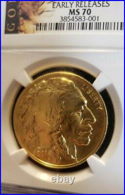 2014 American 1OZ. 9999 Gold Buffalo $50 CERTIFIED MS70 NGC EARLY RELEASES